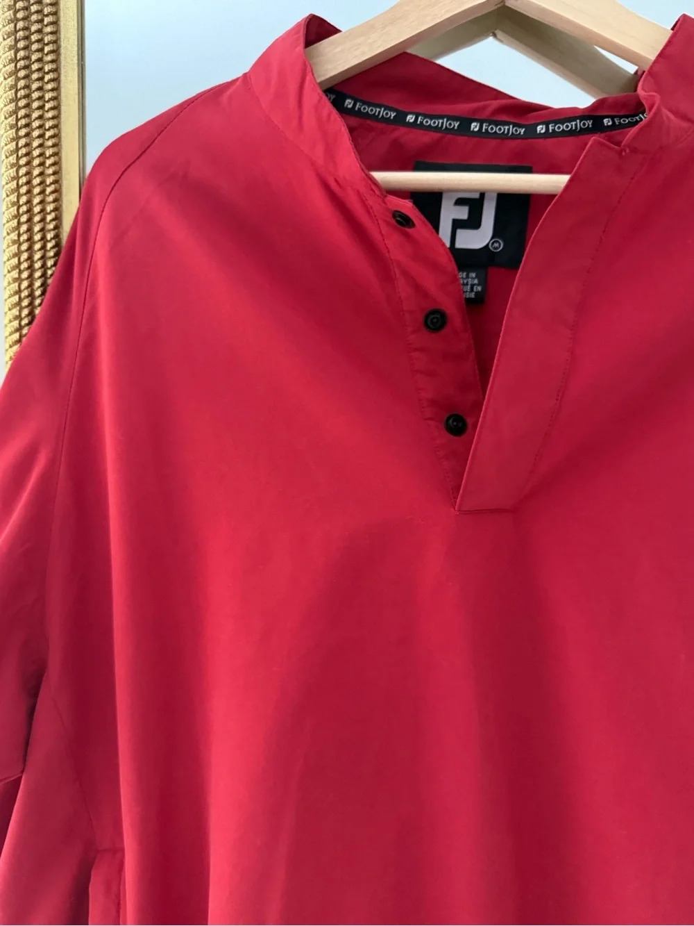FootJoy Red Golf Jacket with Black Logo Trim